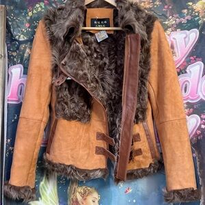 Leather Goat Fur Jacket